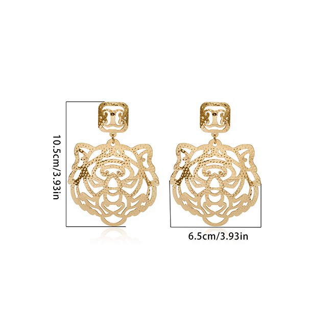 LRC Anting Tusuk Fashion Tiger Hollow Geometric Earrings D19433