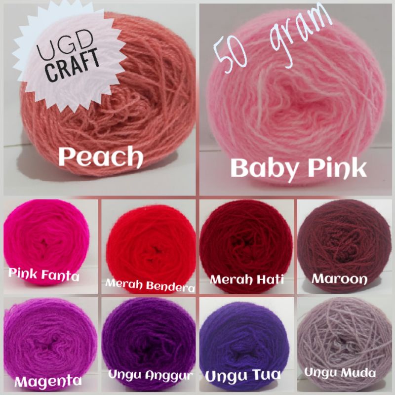 (Part 2) Benang Wol 50 gram / Benang Pom Pom Pompom / Benang Rajut Wool Siet