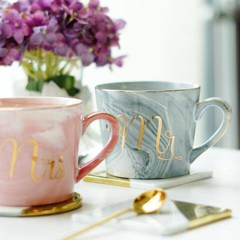 Triple W Couple Mug Set Mr Mrs Marble Gift Box Gelas Cangkir Marbel Hadiah Kado Premium