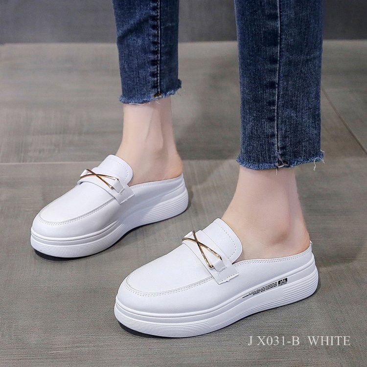 SEPATU MULES WEDGES WHITE FASHION DALE  X031-B