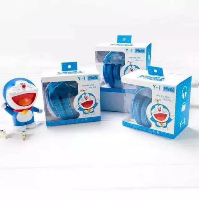 Trend-Headphone Karakter Bando Jumbo Doraemon Handsfree Kartun Lucu