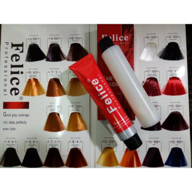 Felice Hair color Original 100 % ( cream 60ml + Developer 60 ml ) pewarna rambut felice