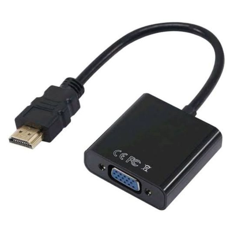 KONVERTER / CONVERTER HDMI MALE TO VGA FEMALE CONVERTER UNTUK MENYAMBUNGKAN LAPTOP KE INFOKUS