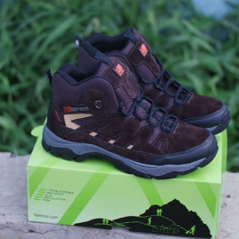 SEPATU Karrimor gunung Treking hiking outdor pria Original suede waterproof