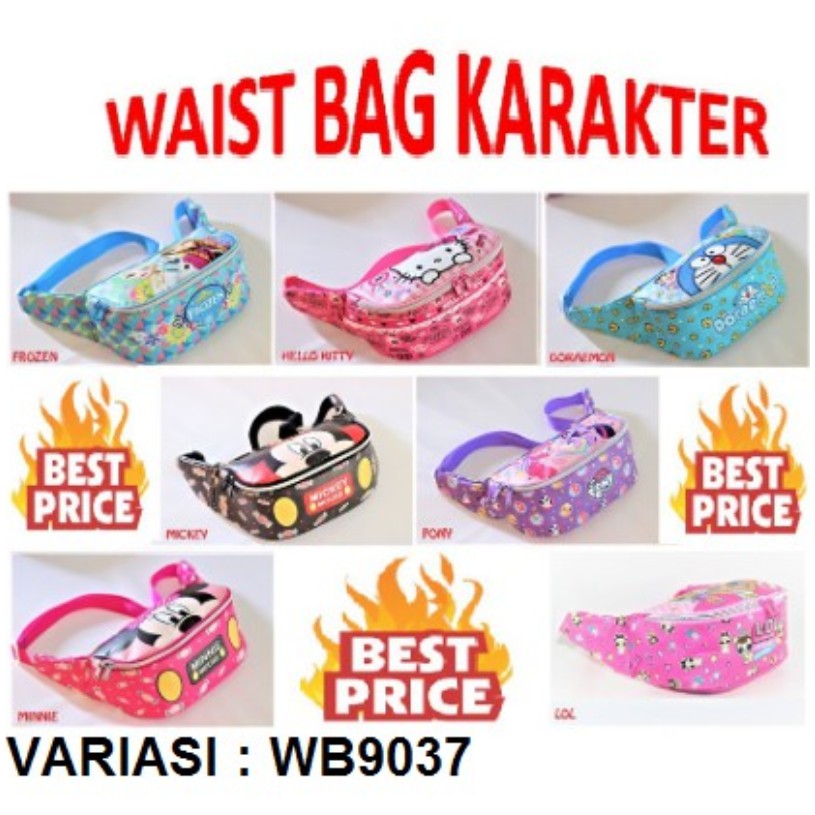 (BAJ] TAS PINNGANG ORIGINAL ANAK FASHION MURAH / WAIST BAG 9037 KARAKTER IMPORT TERMURAH - TA048