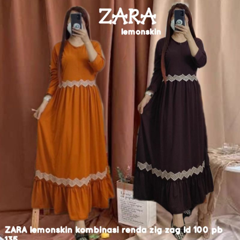 [Fashion Muslim] Gamis ZARA VIJRA dress renda lemonskin | busui  | terbaru