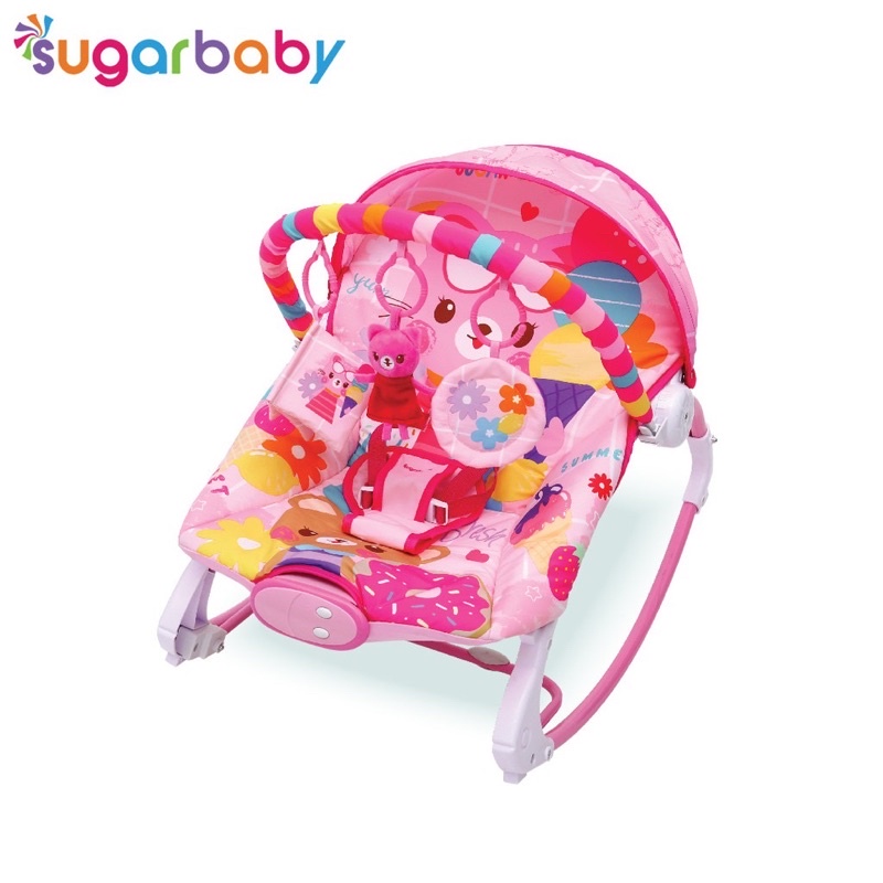 SUGAR BABY Premium Rocker 10 in 1 - SUGAR BABY Bouncer bayi-Pink Lola