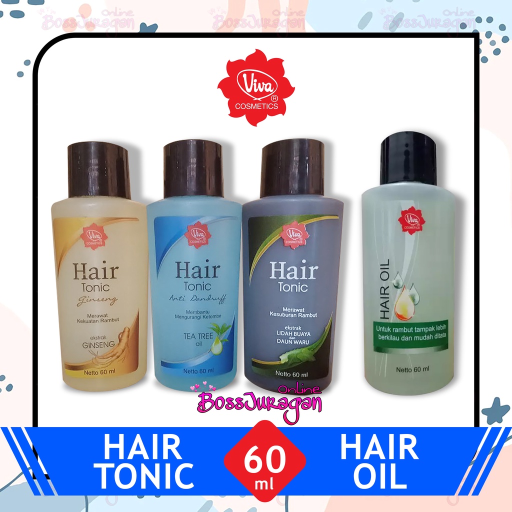 (BOSS) VIVA Hair Tonic - Minyak Rambut 60ml | Ektrak Lidah Buaya | Hair Oil