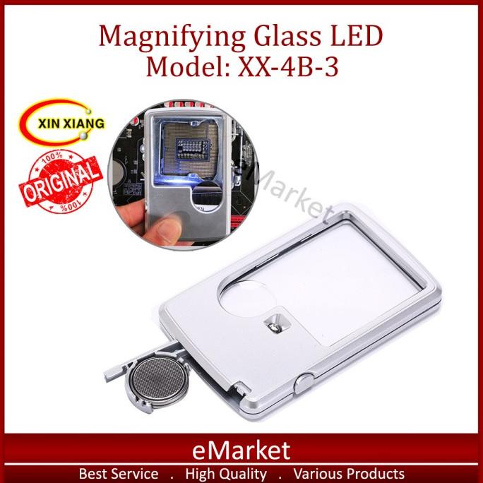 

Big Sale Kaca Pembesar LED XX-4B-3 / Ukuran Kartu Kredit Case Kulit / Lampu 3x Big Sale
