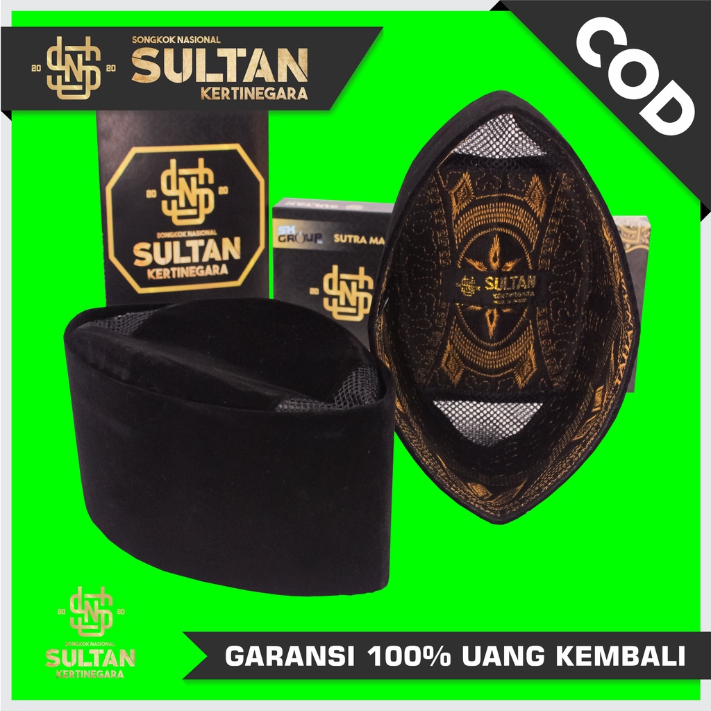 Peci Songkok Hitam SUSUN POLOS &amp; BORDIR NU ROYAL Tinggi 10cm Berkualitas - Bisa COD