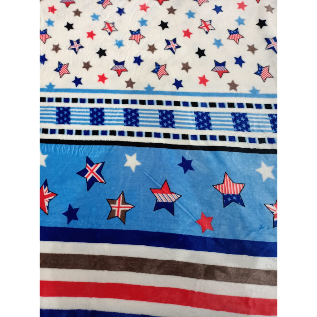 COD - FD - Selimut Motif Dewasa - Selimut Bulu Halus Motif - Selimut Lembut Ukuran 180cm x 200cm-star