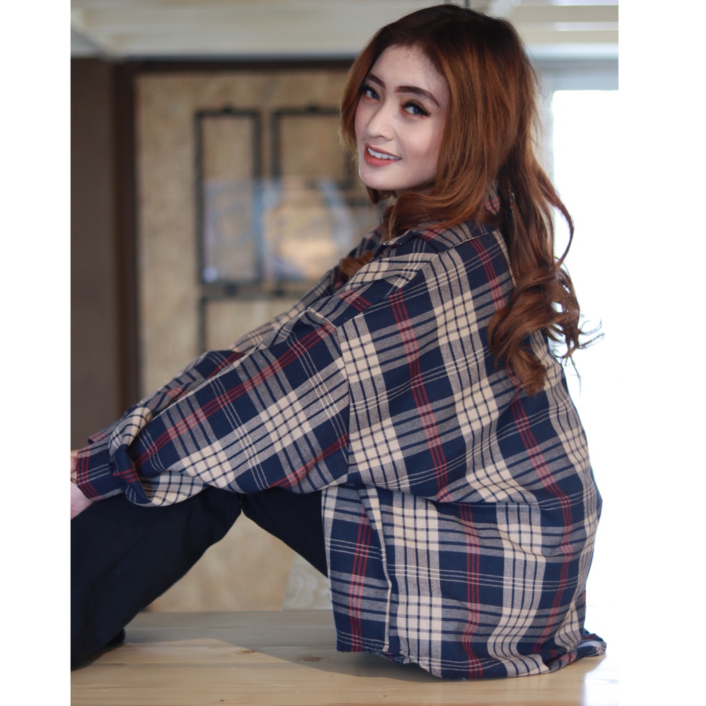 Kemeja Oversize | Kemeja Flanel Wanita Premium by Elzanteri