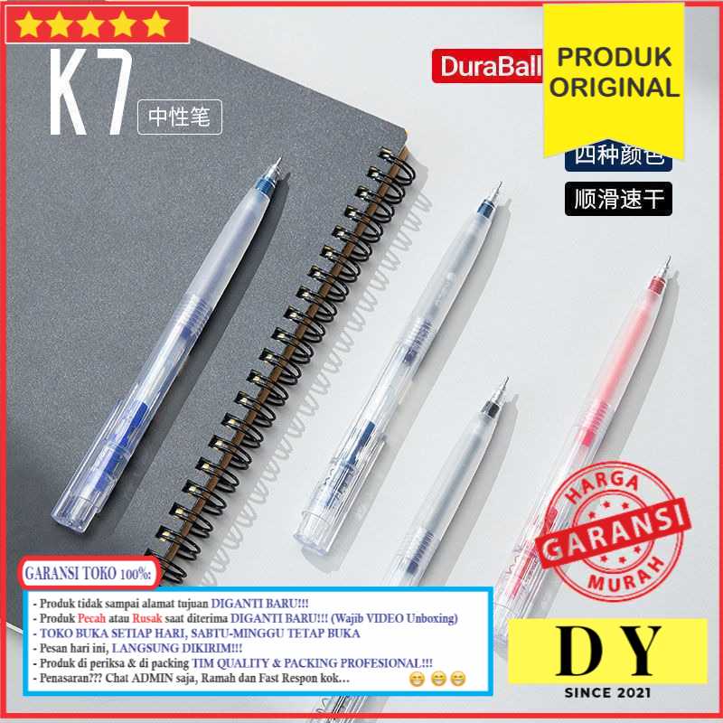 

GARANSI Gel Pen Pena Pulpen Bolpoin Push Type Transparent 0.5mm Baru Murah