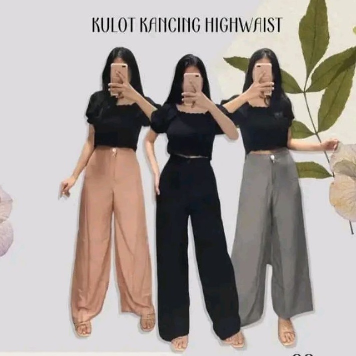 KULOT RAYON HIGHWAIST POLOS//OOTD KEKINIAN