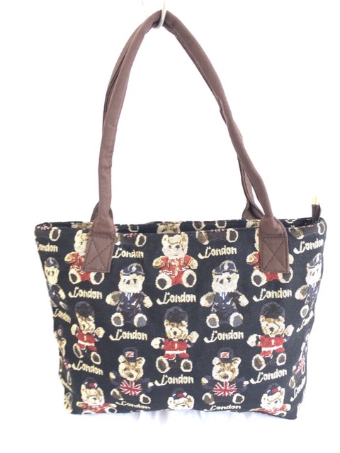 Tas tote bag kanvas wanita london bear import