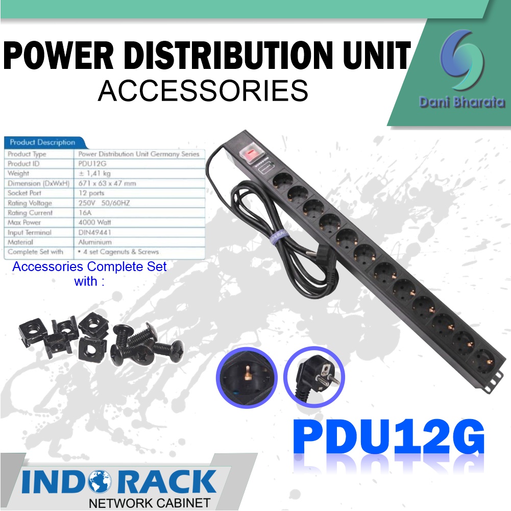 Indorack Aksesoris Power Distribution Unit 12 Outlet Germany