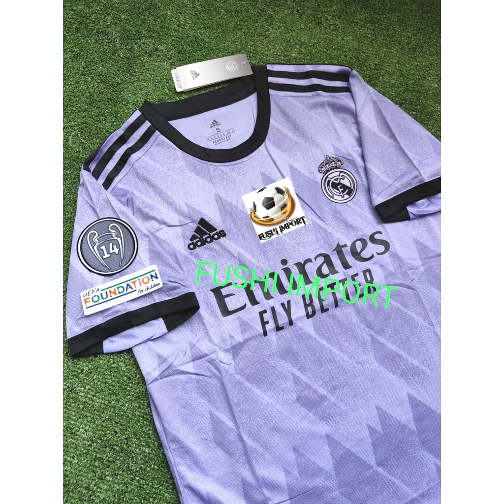 Jersey Baju Bola Madrid Away Full Patch 2022 2023 Grade Ori