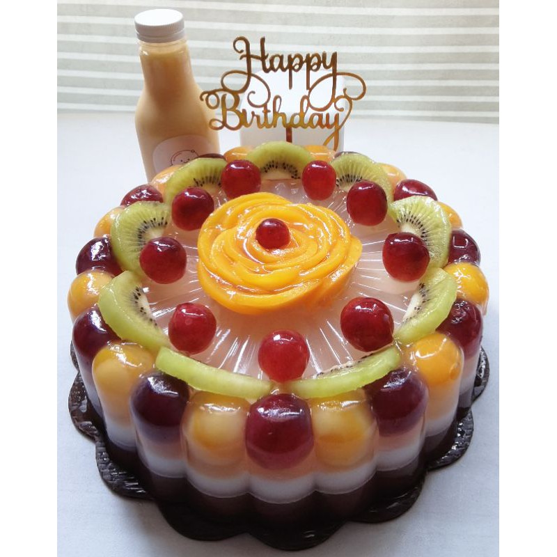 PUDING BUAH ULTAH dia 24cm tinggi 7cm