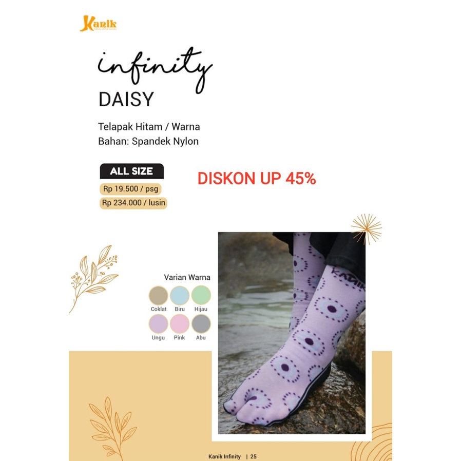 Kanik Infinity Daisy Kaos Kaki Jempol Motif anti Gerah