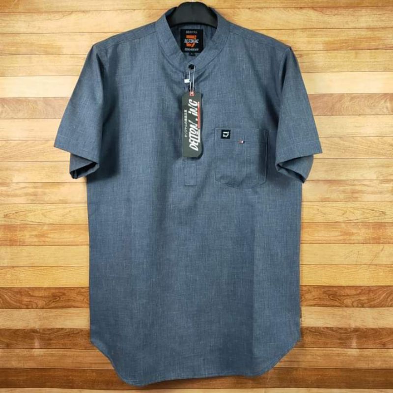 kemeja kurta pendek polos dan kombinasi