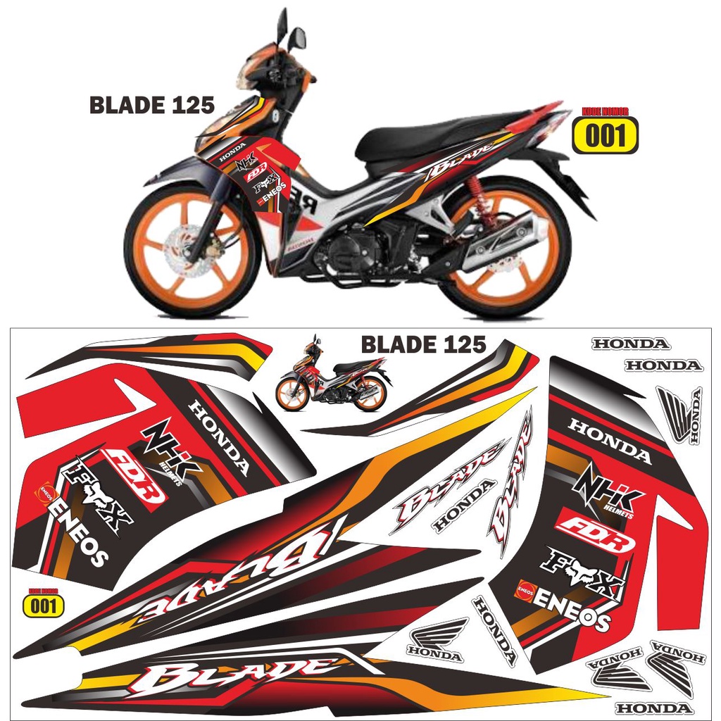STIKER MOTOR HONDA BLADE 125 FI DECAL SEMI FULL STICKER