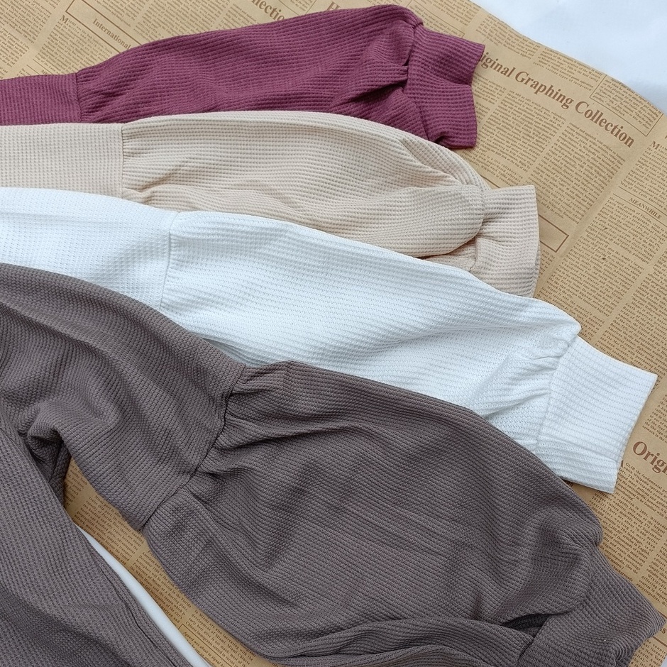KAOS RIB PREMIUM TANGAN BALON / PUFFY BASIC TEE / RIB TURTLENECK