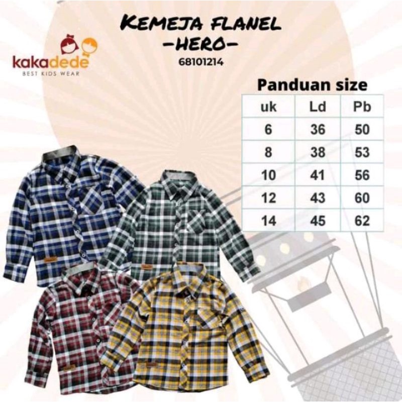 kakadede kemeja flanel atasan lengan panjang untuk anak laki laki