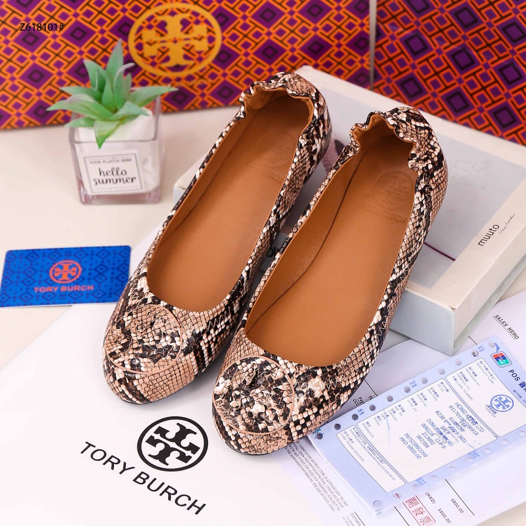 TB Minnie Snakeskin Ballet Flat Shoes Z618101