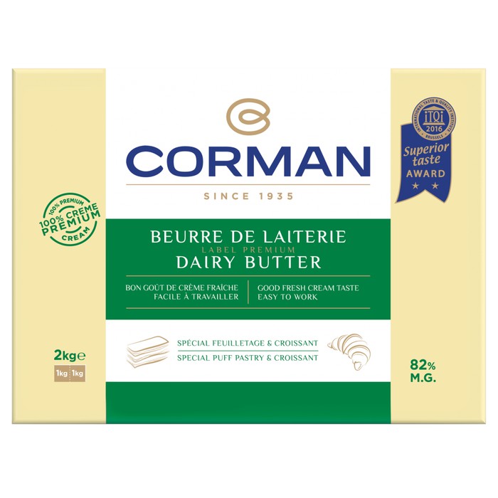 

CORMAN Dairy Butter Sheet 82% Fat 2 kg