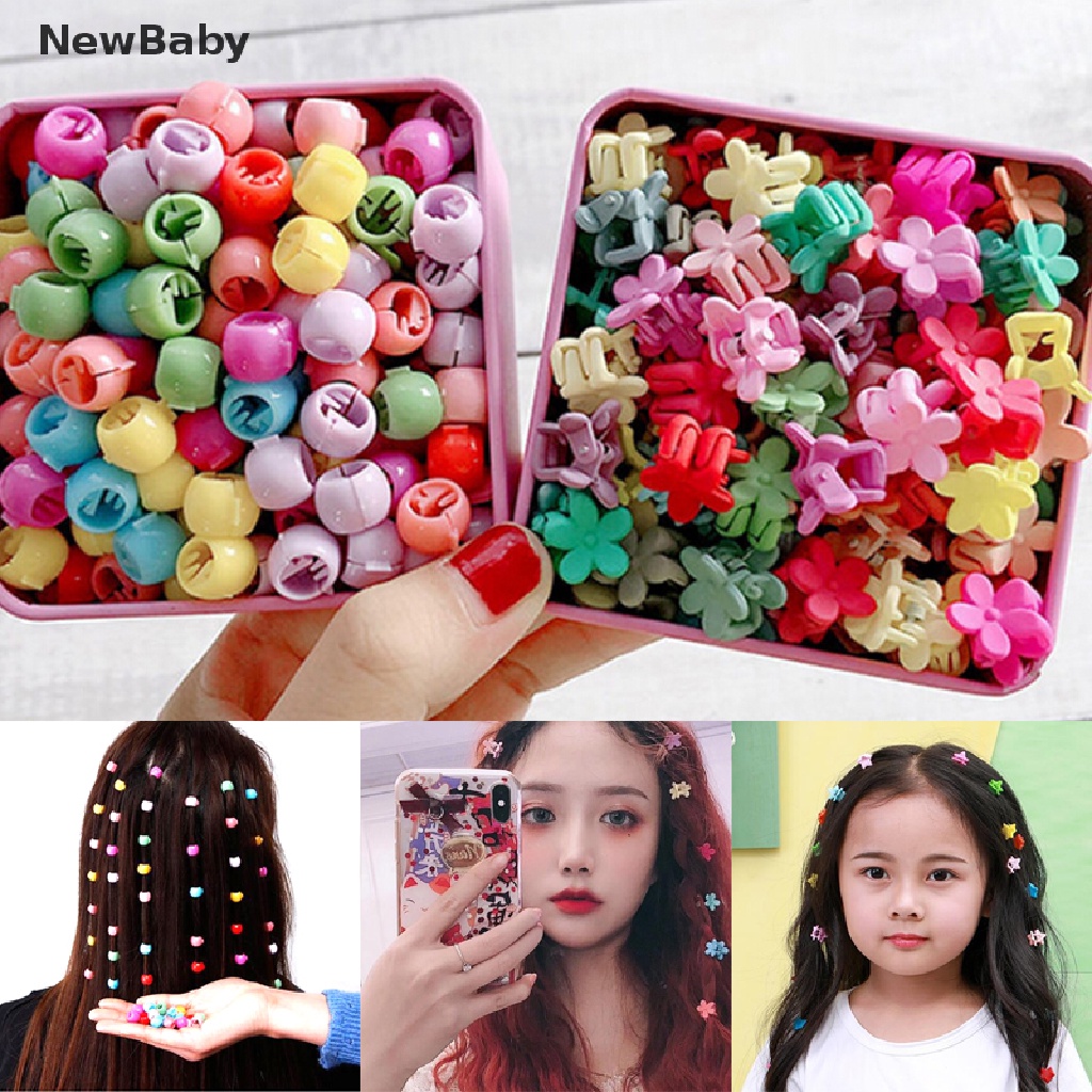 30 / 100pcs Jepit Rambut Mini Model Bunga Untuk Bayi / Anak Perempuan