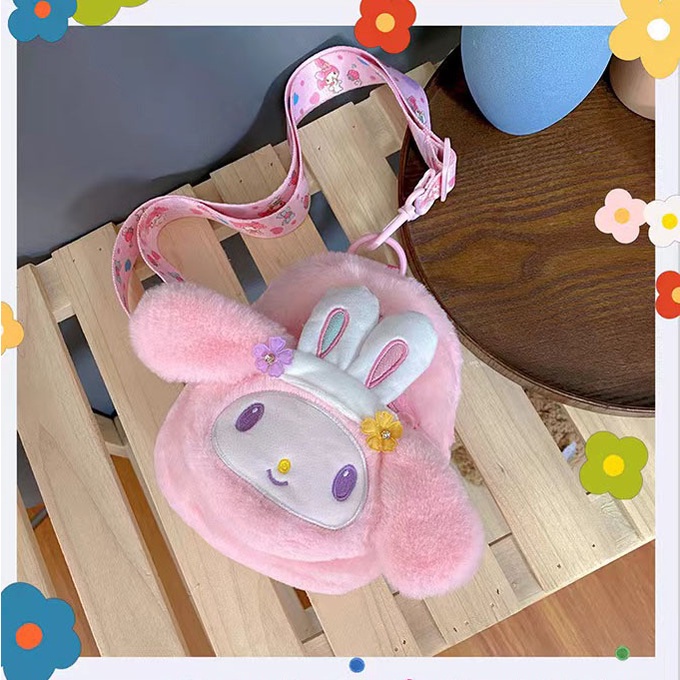 cod☜☞ready Shoulder Kelinci Piyopiyo Tas Selempang Bahu Bahan Bulu Bludru Plush Fluffy Fur Sling Bag Rabbit Wanita lagilaku