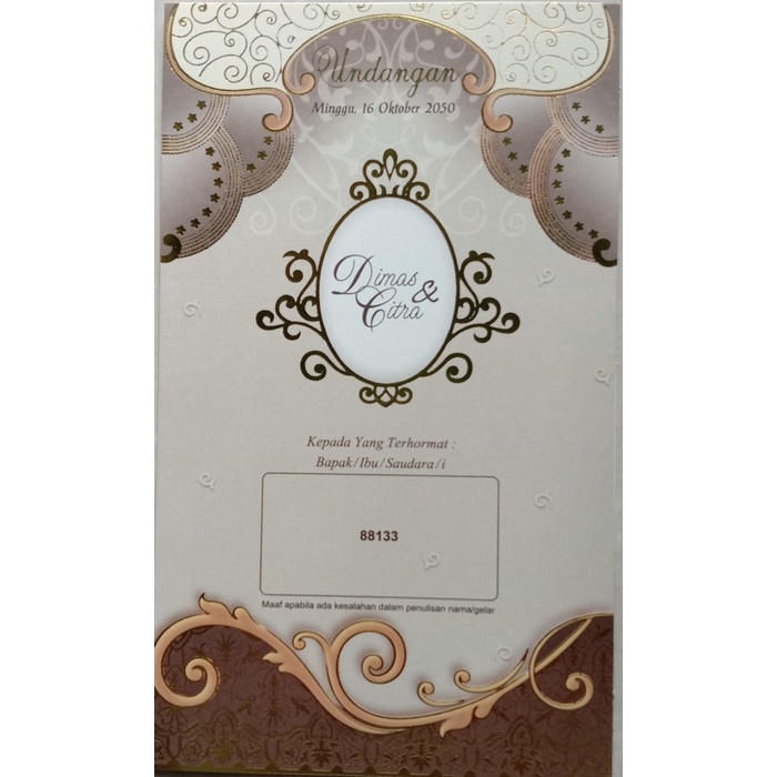 Blangko Undangan Pernikahan ERA BARU / ERBA 88133 COVER Harga Murah