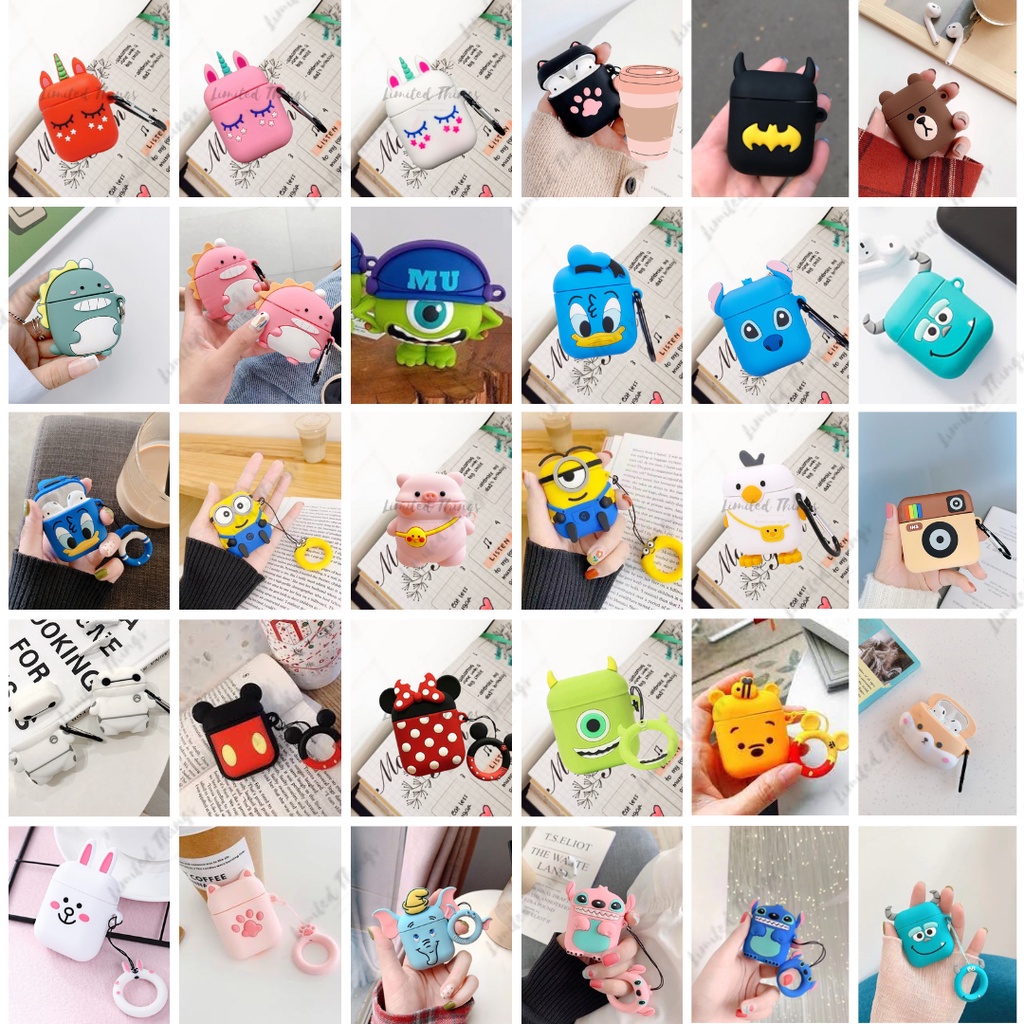 PREMIUM Case Airpods Case Gen 1 Gen 2 i9 i11 i12 Silikon Karakter Pelindung Headset Wireless