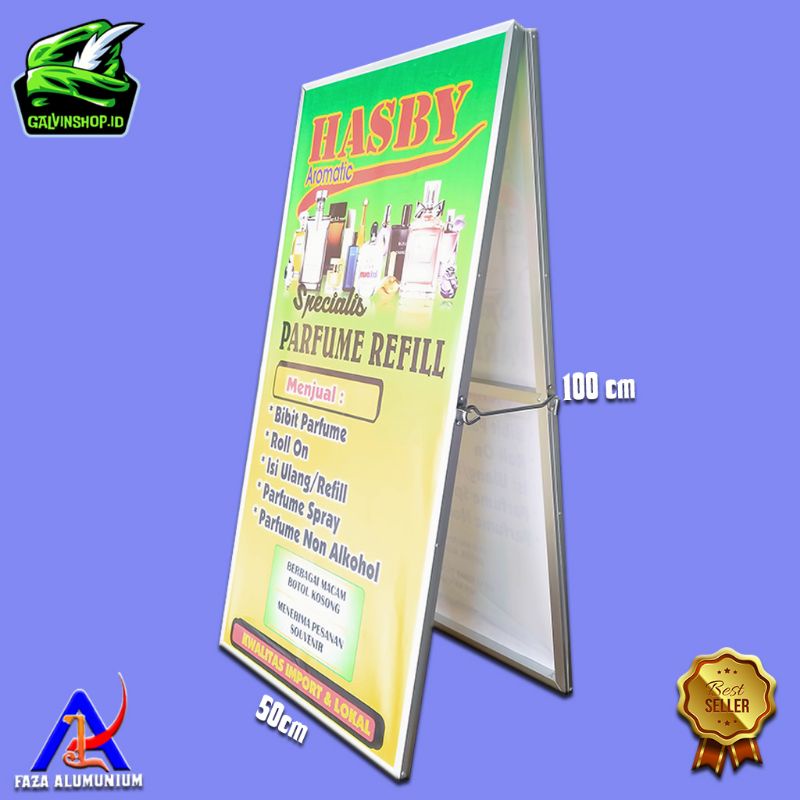Papan nama/ standing banner alumunium