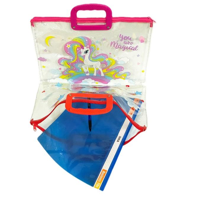 

Oke Price.. Map File Folder Zipper Karakter Unicorn/MSP-F2-3/1 Pcs