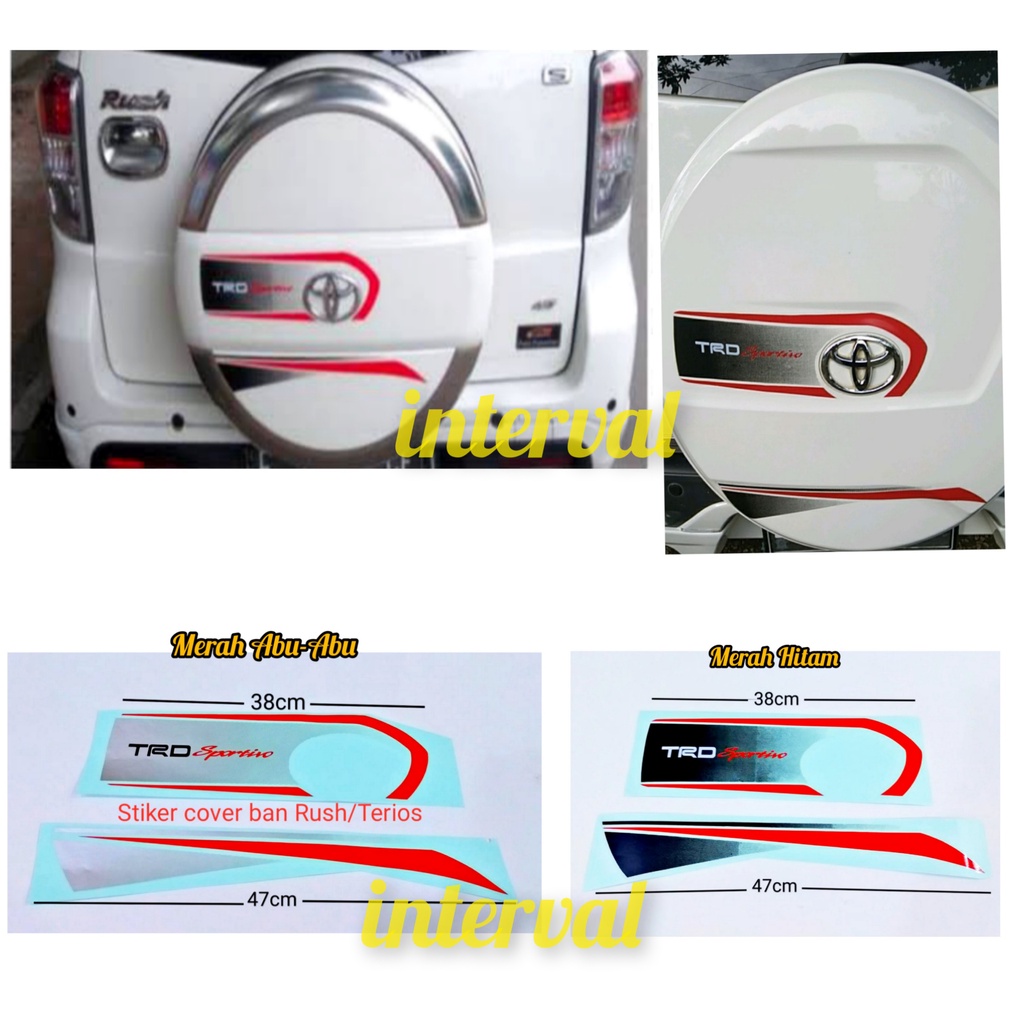 Stiker Cover Ban Serep Tulisan TRD Sportivo Mobil Toyota Rush Daihatsu Terios