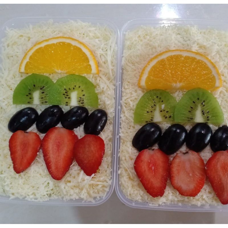 

Salad Buah 1000 Ml toping baked almond & kismis