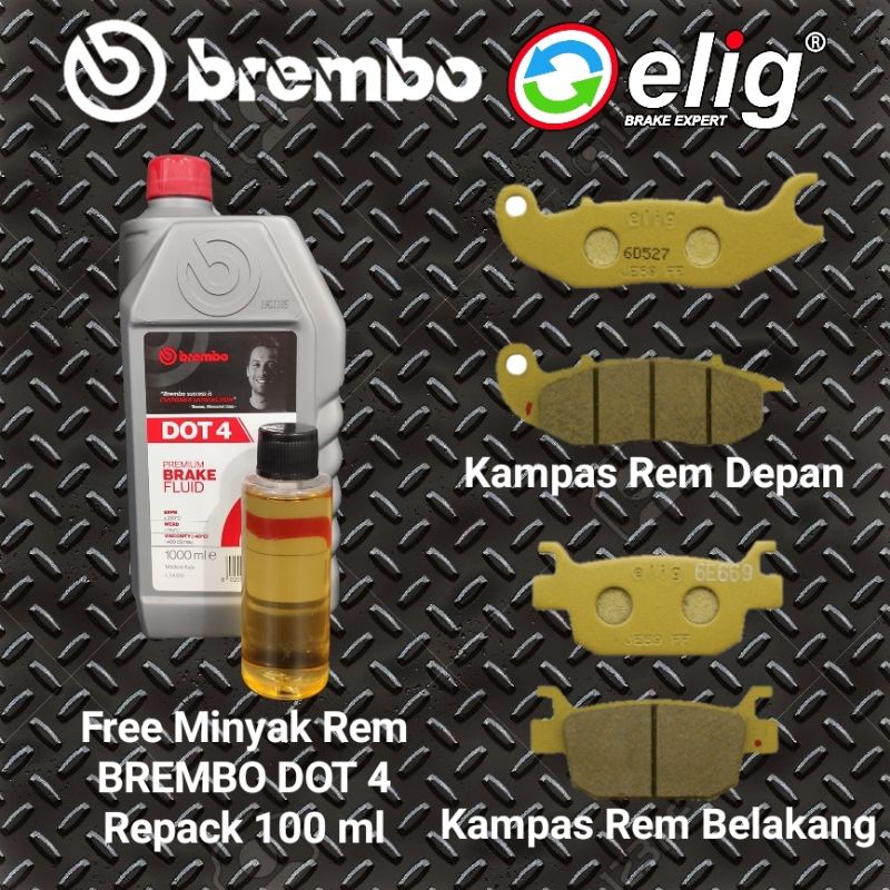 Kampas Rem Depan Belakang ELIG PCX 160 150 ADV Free Minyak Rem Brembo