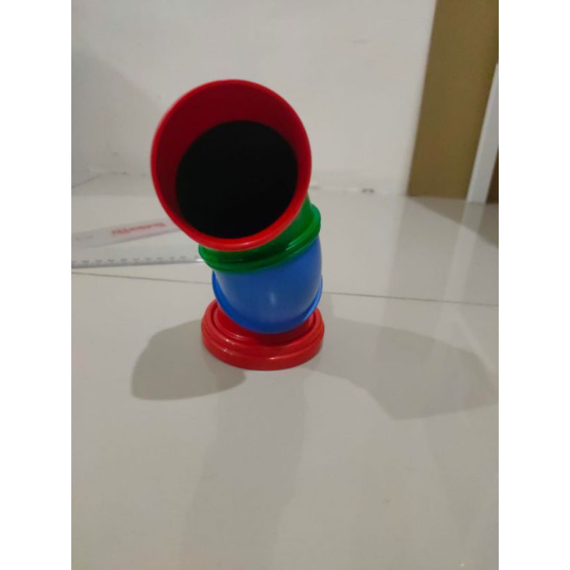 Lego Duplo ORI Ball Tube 45 Turn With Holder 2*4 Brick Base Preloved