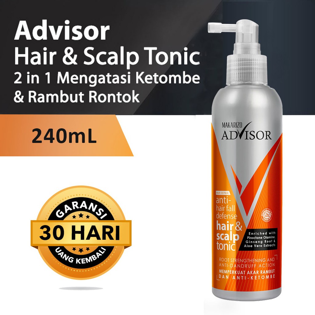 Makarizo Advisor Hair &amp; Scalp Tonic 240 mL/ Perawatan Rambut Rontok dan Ketombe / Anti Hair Fall