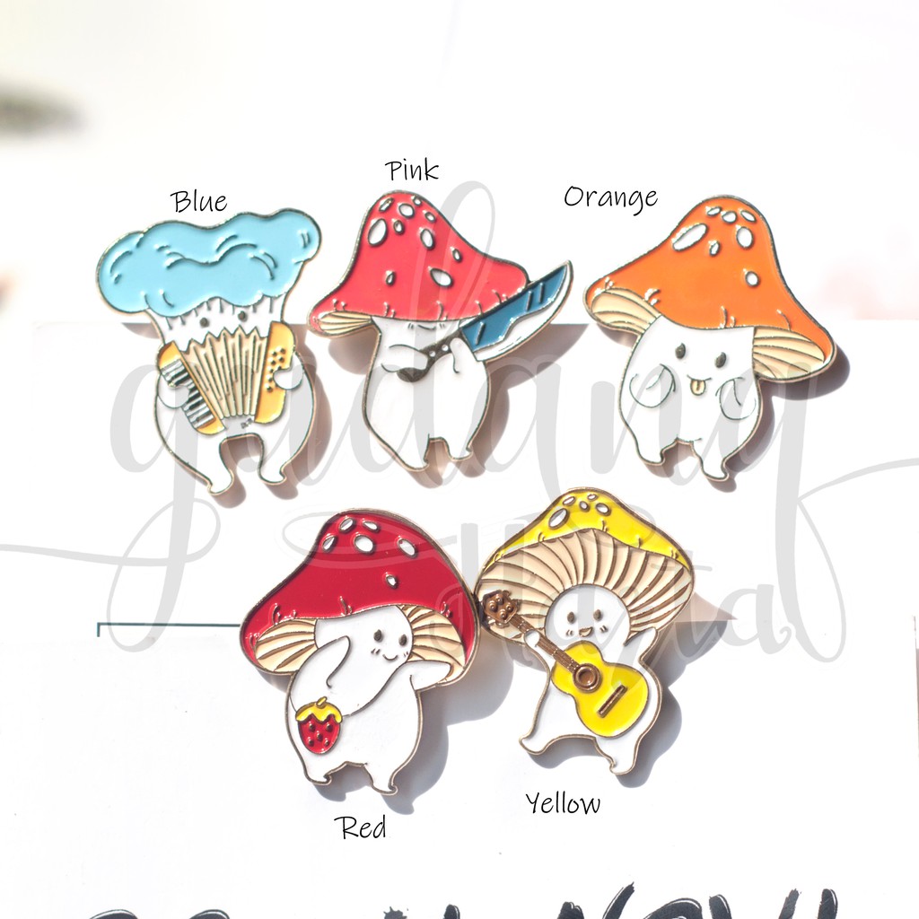 Pin Cute Mushroom Pin Lucu Jamur Unik Bros Tas Wanita GH 208761