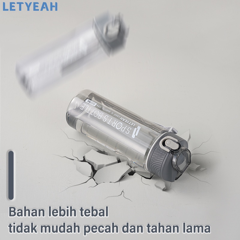 letyeah 800ml Botol minum olahraga sport /Botol air olahraga Portable dengan sedotan /bpa free