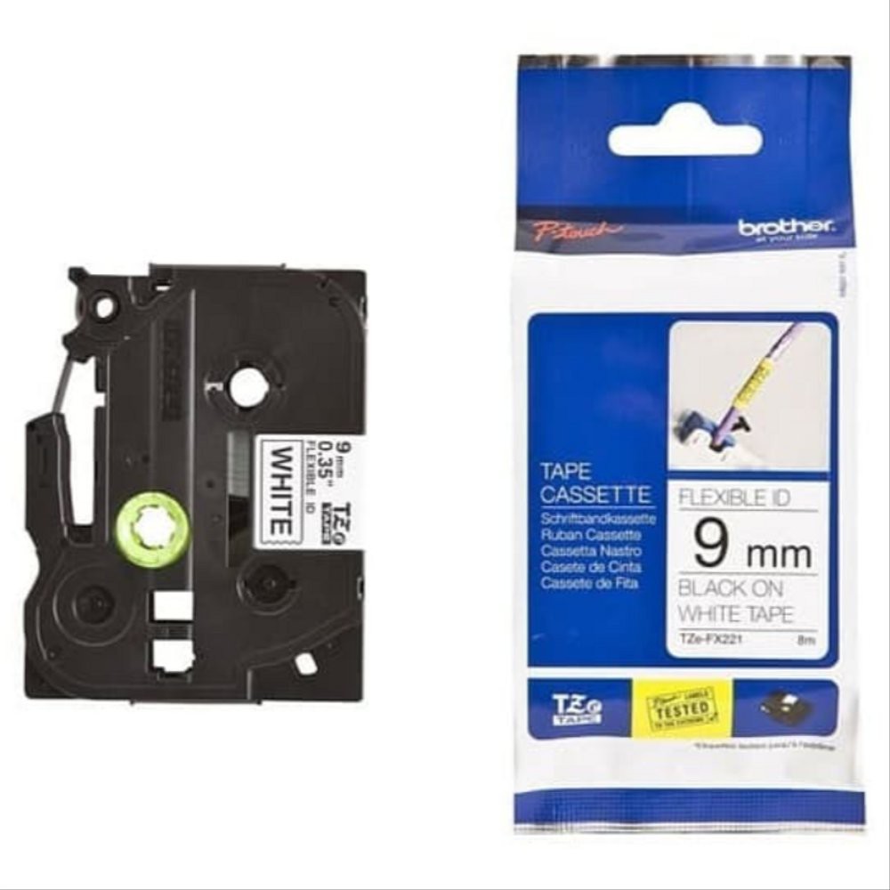 

Unik Brother Ptouch Label Tape TZe-FX221 9mm Flexible Black on White Resmi print