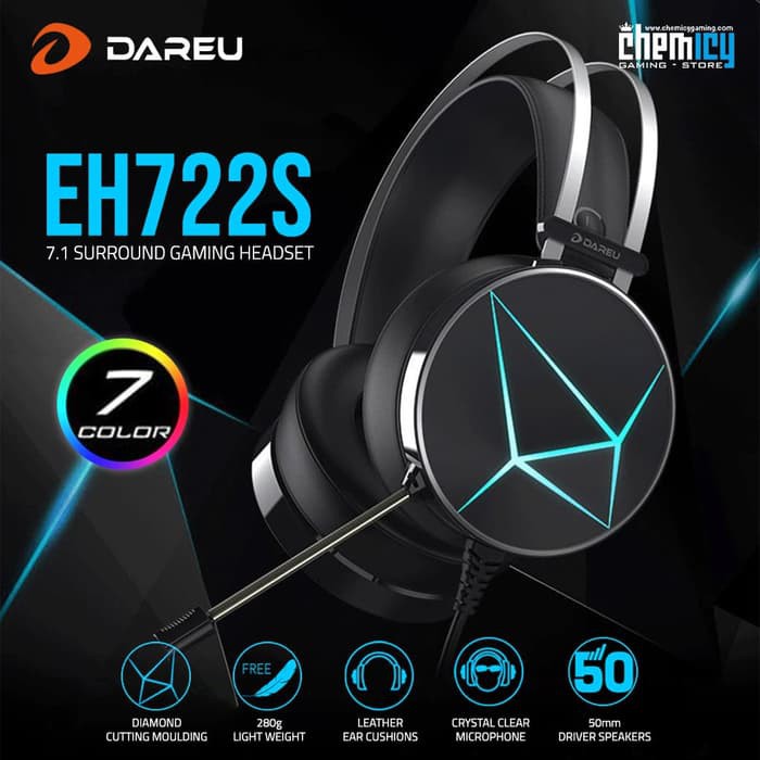 Dareu Magic EH722S RGB 7.1 Surround Gaming Headset