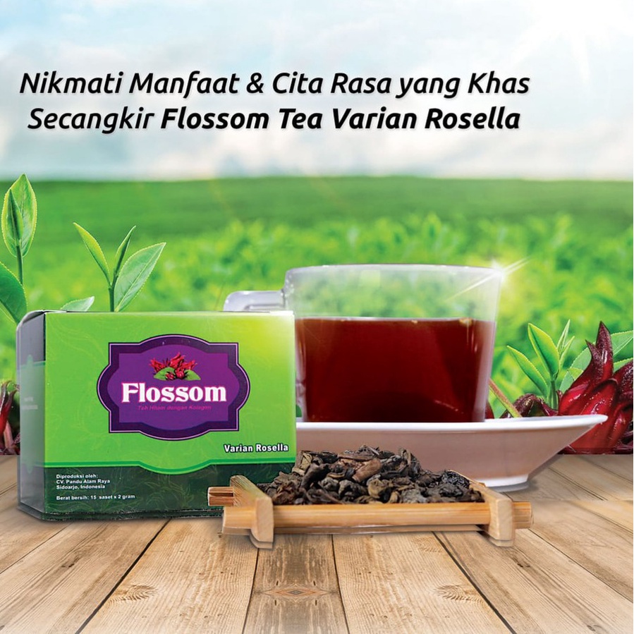 Flossom Varian Rosella Teh Hitam dengan Kolagen