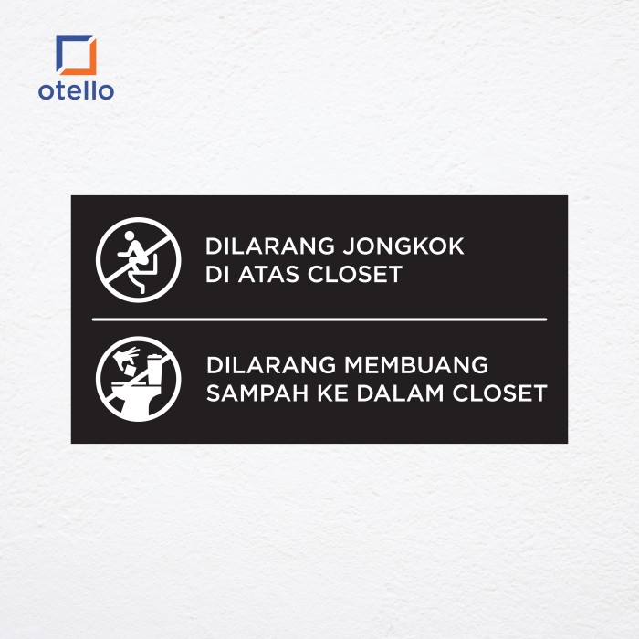 Dilarang Jongkok &amp; Dilarang Buang Sampah Ke Closet | Sign Board Toilet Label Tempel Dinding Acrylic