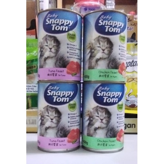 Snappy Tom Baby Cat Wet Food Kaleng | Makanan Basah untuk Anakan Kucing - 400gr