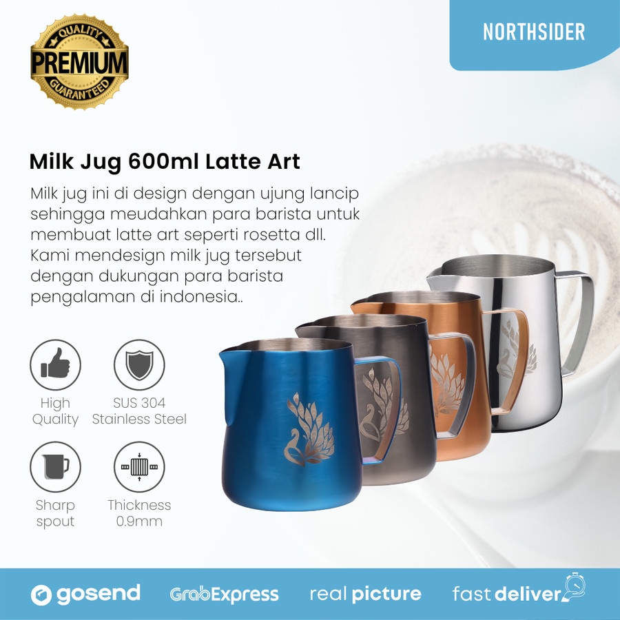 MILK JUG PROFESSIONAL LATTE ART 400ML &amp; 600ML