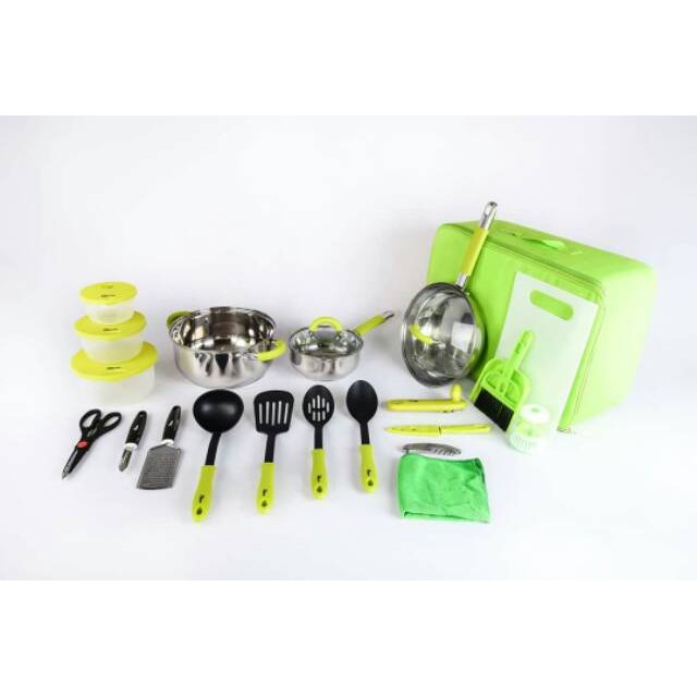 OX-992 Panci Oxone 23Pcs Travel Cookware Set - Hijau