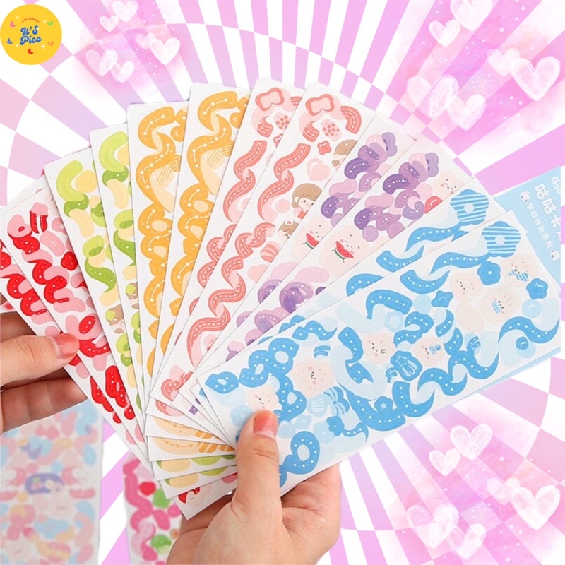 

(ItsPico) 1 Lembar Stiker Pita lucu untuk dekorasi DIY ScrapBook Photocard